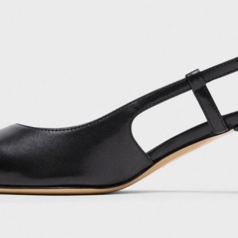 Women’s Theory Micro Slingback Pump~Leather~Black~New - Picture 10 of 11